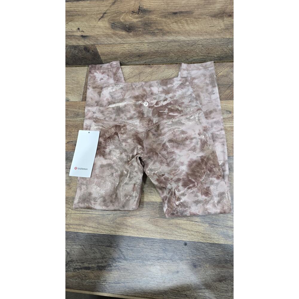 Lululemon Align HR Pant 25” Shine Legging Brown Bronze Foil Women's Size 4 NWT